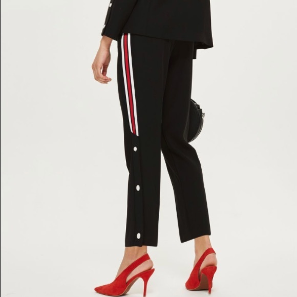 Topshop Side Striped Popper Trouser - Picture 1 of 3